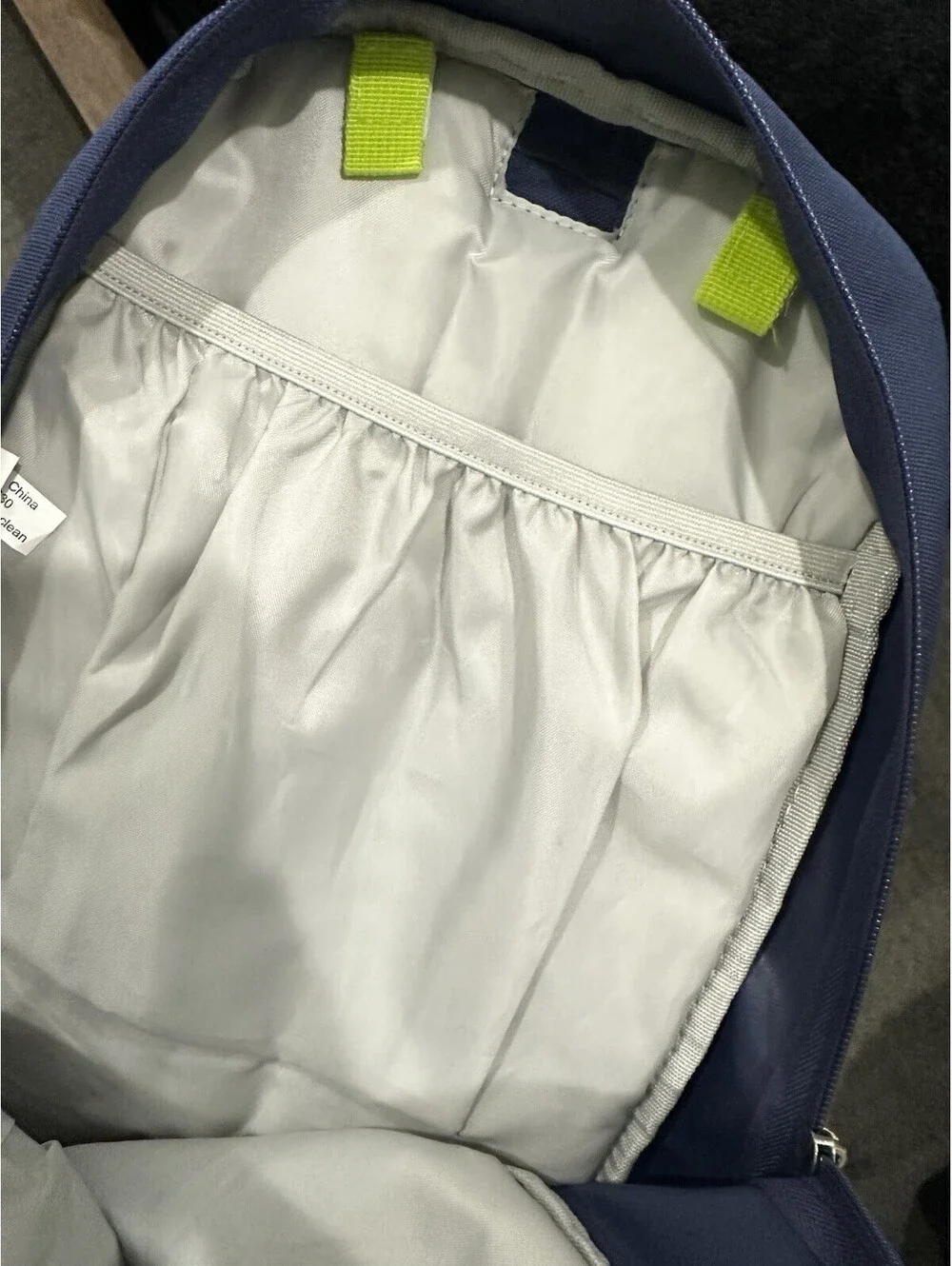 Unisex Kids Navy Blue Green Ombré Backpack Yellow Straps Zip Adjustable
